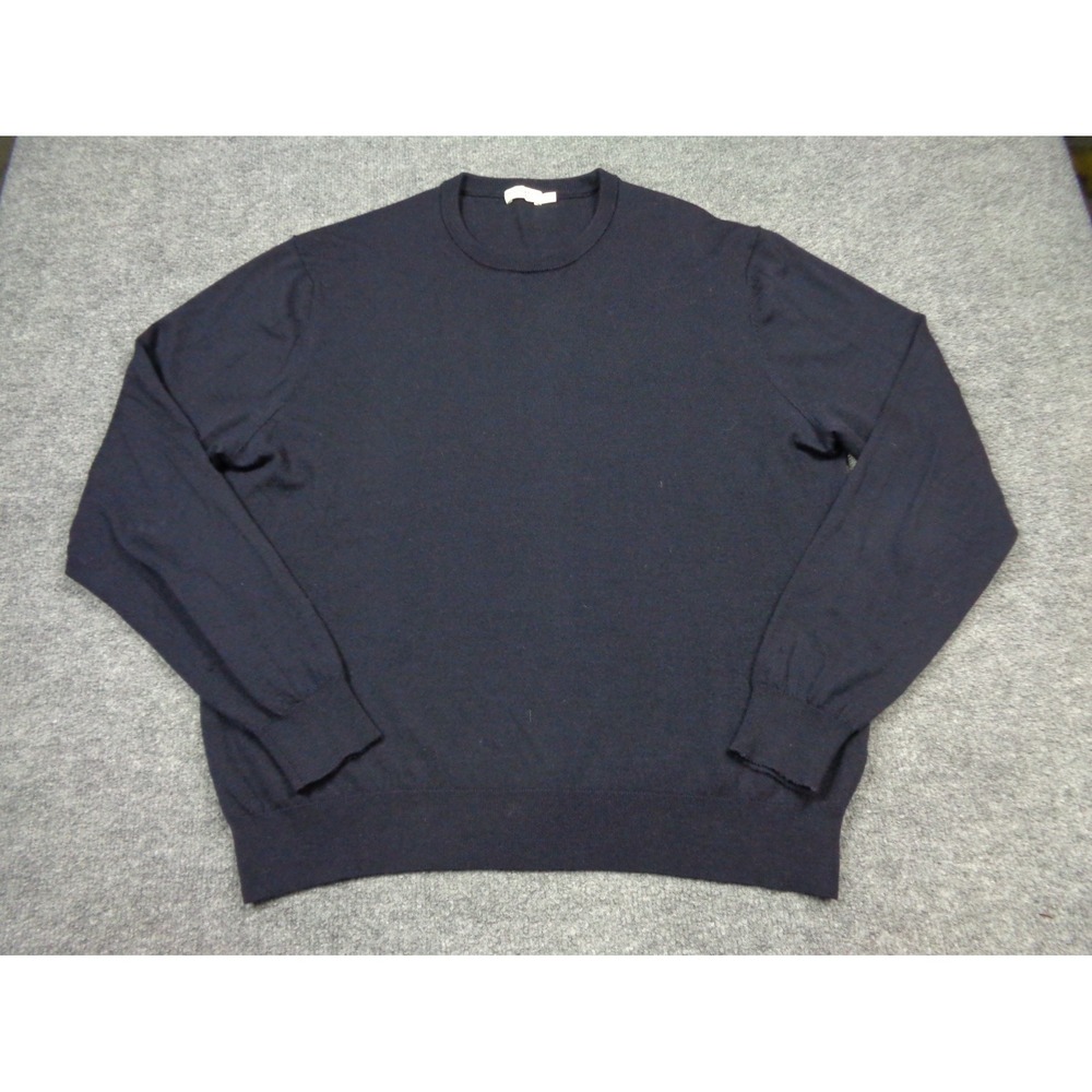 Suitsupply Sweater Mens 2XL Blue 100% Merino Wool Crewneck Pullover Knit Solid